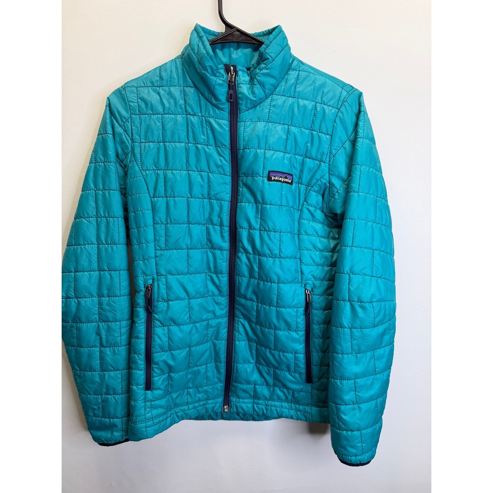 Patagonia Nano Puff Jacket Women XS Teal Blue Quilted Primaloft Insulated Zip